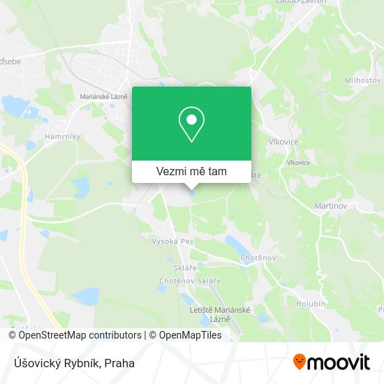Úšovický Rybník mapa