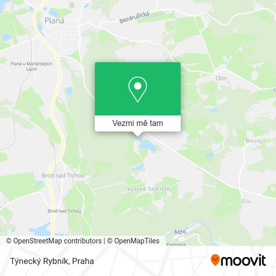 Týnecký Rybník mapa