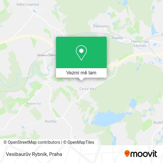 Vesibaurův Rybník mapa