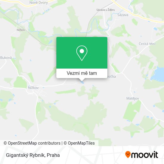Gigantský Rybník mapa