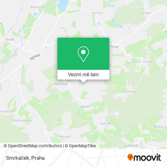 Smrkáček mapa
