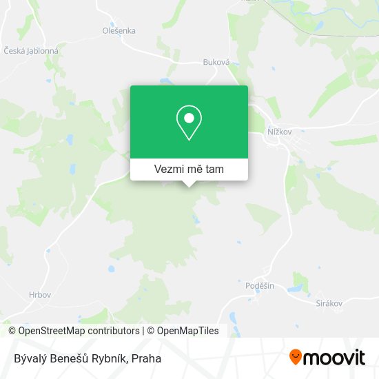 Bývalý Benešů Rybník mapa