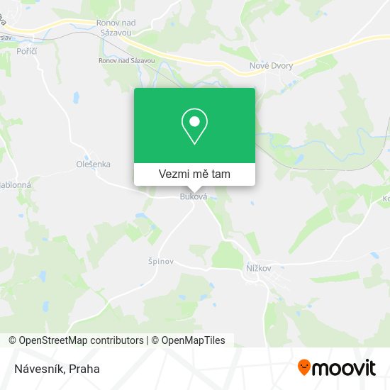 Návesník mapa