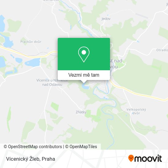 Vícenický Žleb mapa