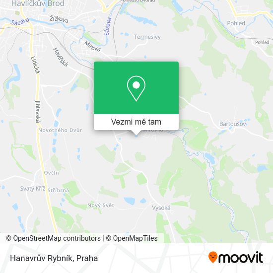 Hanavrův Rybník mapa