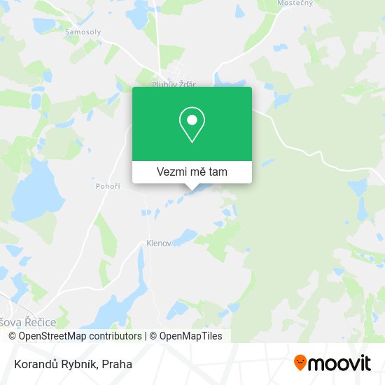Korandů Rybník mapa