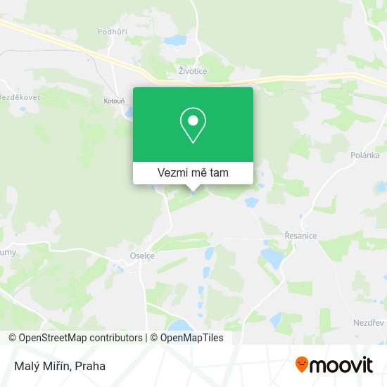 Malý Miřín mapa