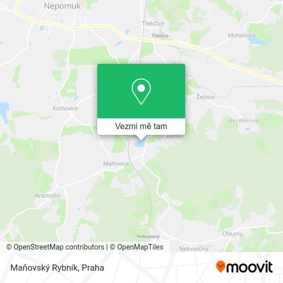 Maňovský Rybník mapa