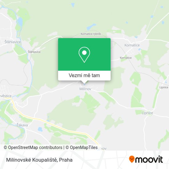 Milínovské Koupaliště mapa