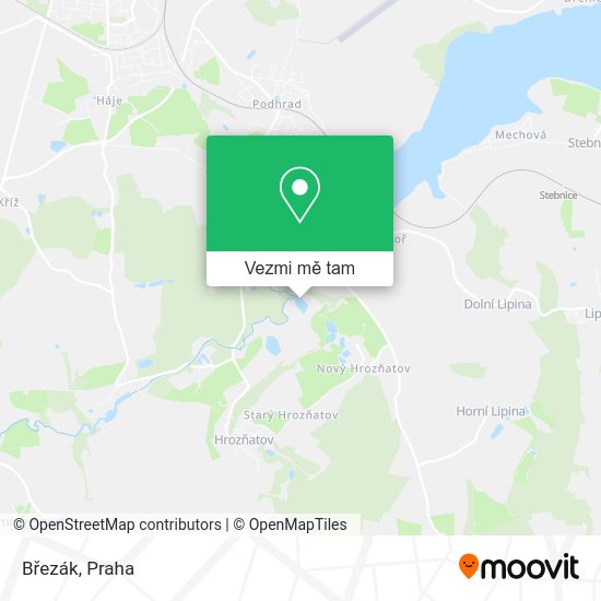 Březák mapa