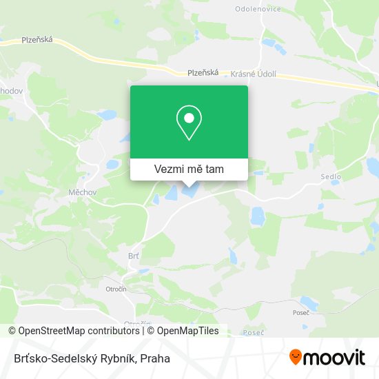 Brťsko-Sedelský Rybník mapa