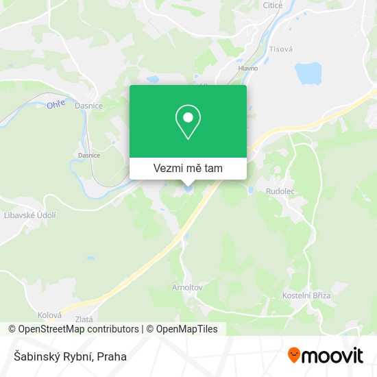 Šabinský Rybní mapa