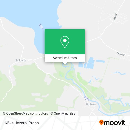 Křivé Jezero mapa