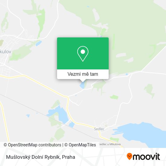 Mušlovský Dolní Rybník mapa