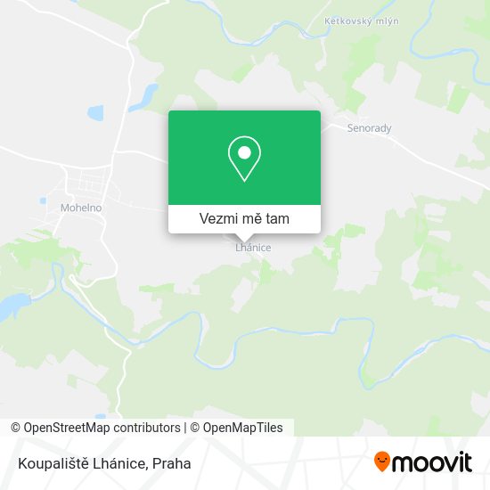 Koupaliště Lhánice mapa