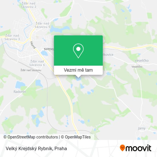 Velký Krejdský Rybník mapa