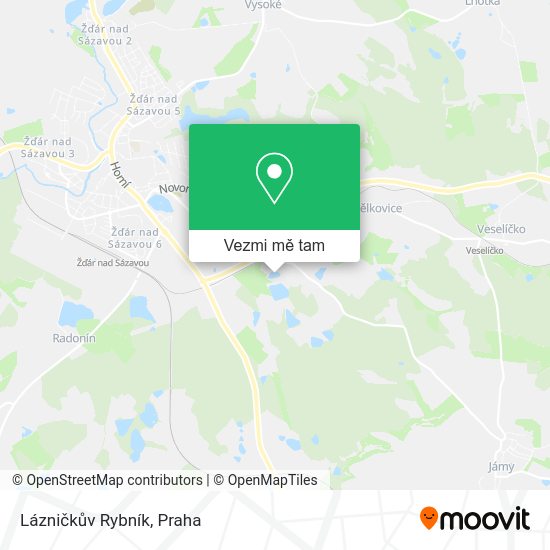 Lázničkův Rybník mapa