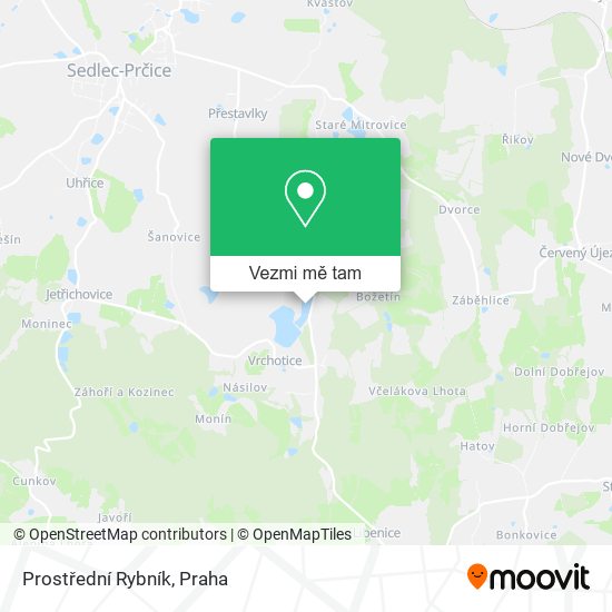 Prostřední Rybník mapa