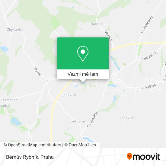 Bémův Rybník mapa