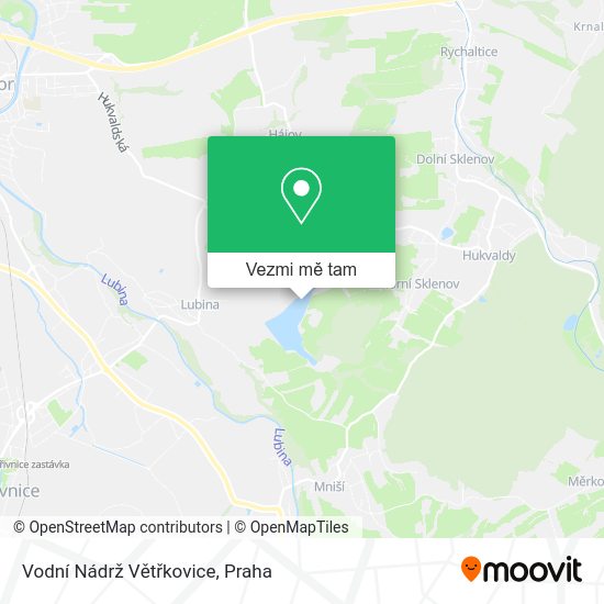Vodní Nádrž Větřkovice mapa