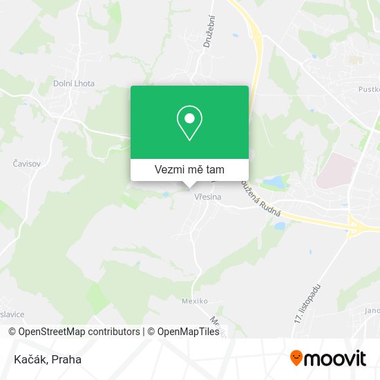 Kačák mapa