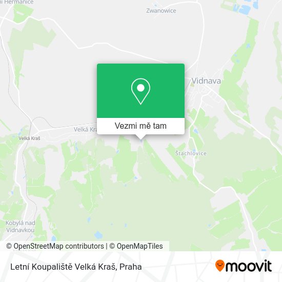 Letní Koupaliště Velká Kraš mapa