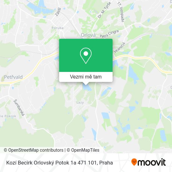 Kozí Becirk Orlovský Potok 1a 471 101 mapa