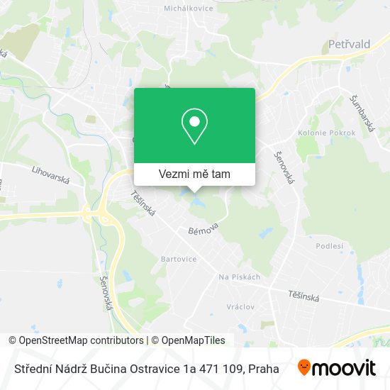 Střední Nádrž Bučina Ostravice 1a 471 109 mapa