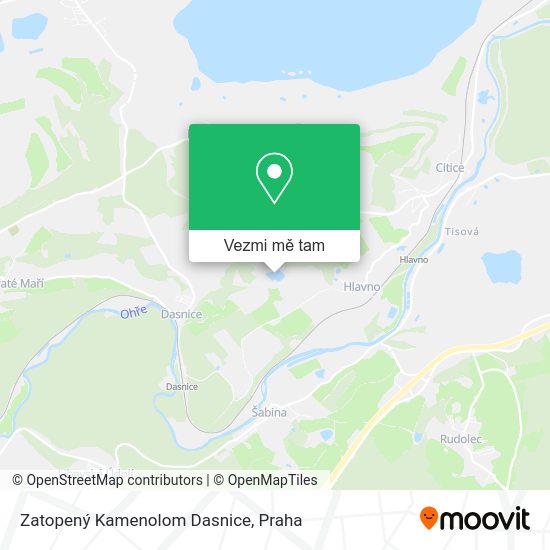 Zatopený Kamenolom Dasnice mapa