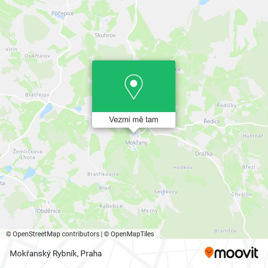 Mokřanský Rybník mapa