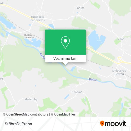 Stříbrník mapa