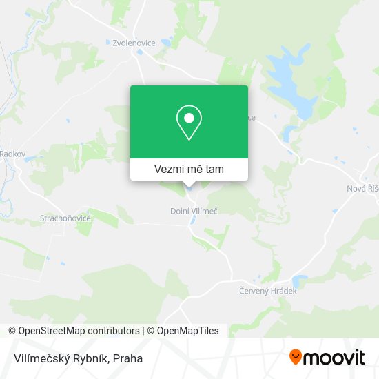 Vilímečský Rybník mapa