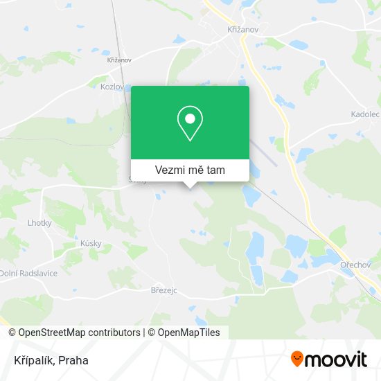 Křípalík mapa