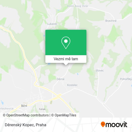 Děrenský Kopec mapa