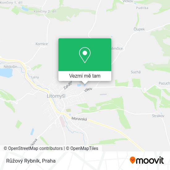 Růžový Rybník mapa