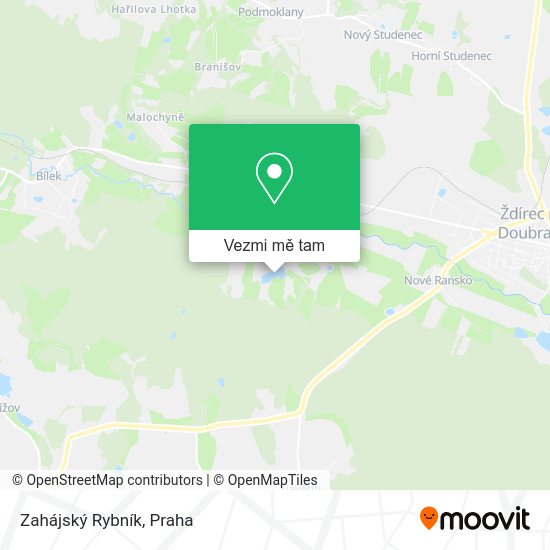 Zahájský Rybník mapa