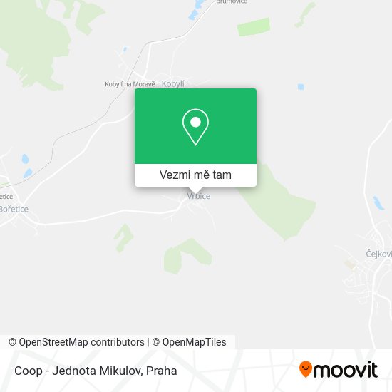 Coop - Jednota Mikulov mapa