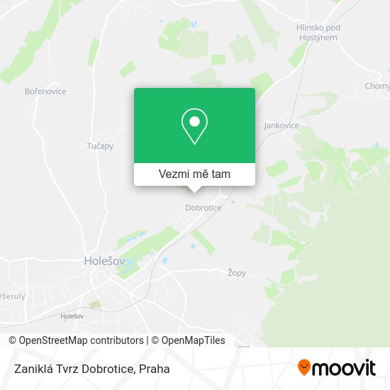 Zaniklá Tvrz Dobrotice mapa