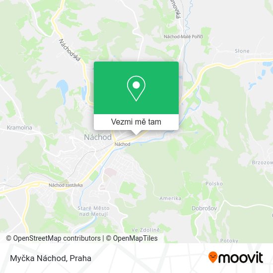 Myčka Náchod mapa