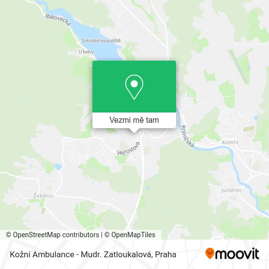 Kožní Ambulance - Mudr. Zatloukalová mapa