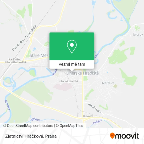 Zlatnictví Hráčková mapa