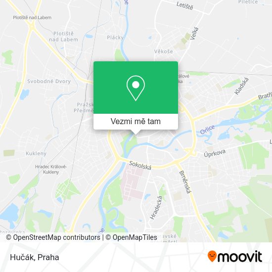 Hučák mapa