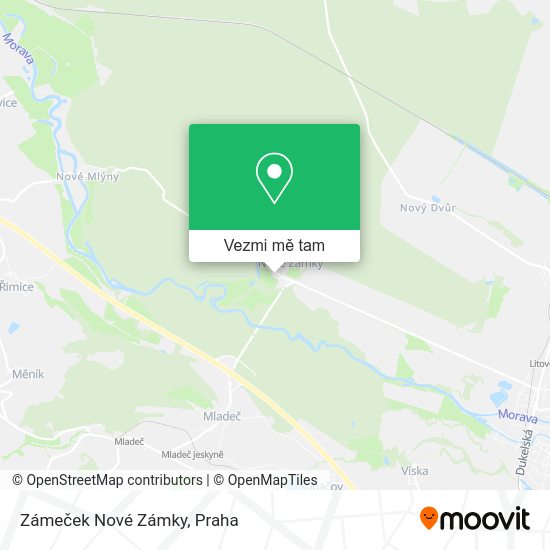 Zámeček Nové Zámky mapa