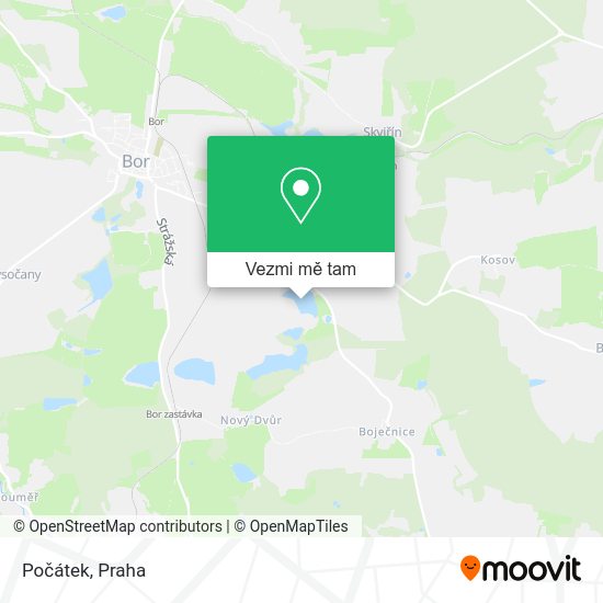 Počátek mapa