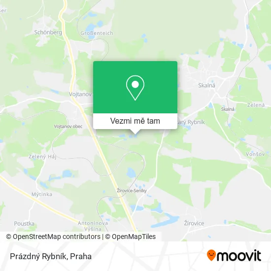 Prázdný Rybník mapa