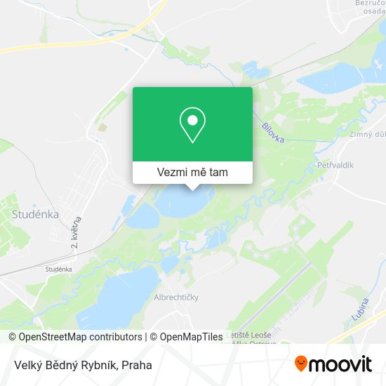 Velký Bědný Rybník mapa