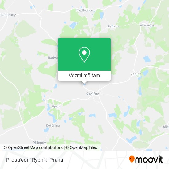 Prostřední Rybník mapa