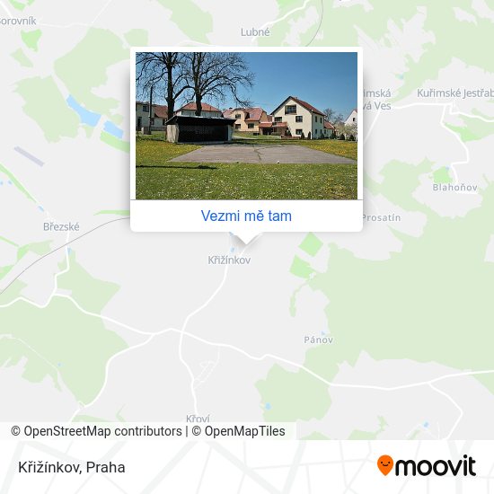 Křižínkov mapa