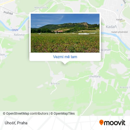Úhošť mapa