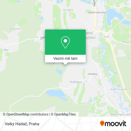 Velký Hadač mapa
